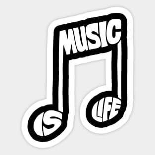 Music is life white Sticker